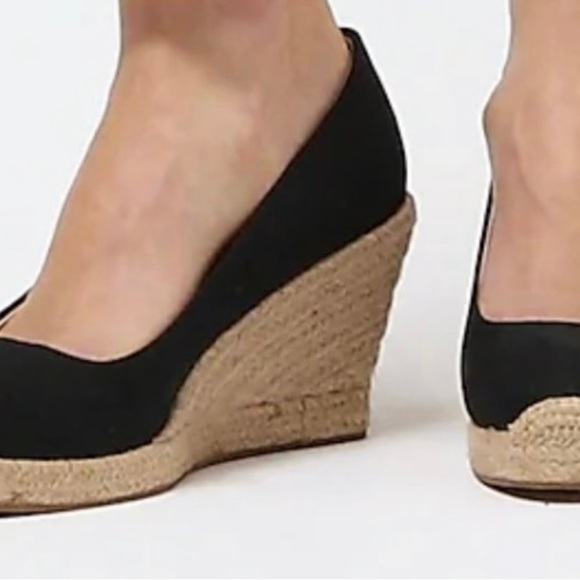 J Crew Espadrille Wedge, Black, Size 8 - Picture 7 of 10